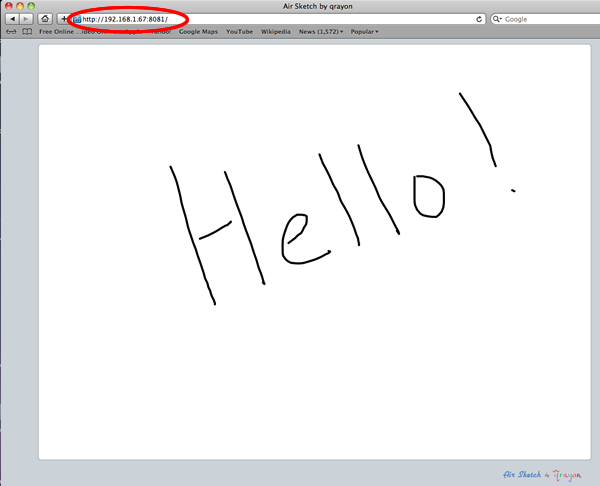 Air Sketch on browser browser Using The iPad as a Recordable, Wireless Whiteboard